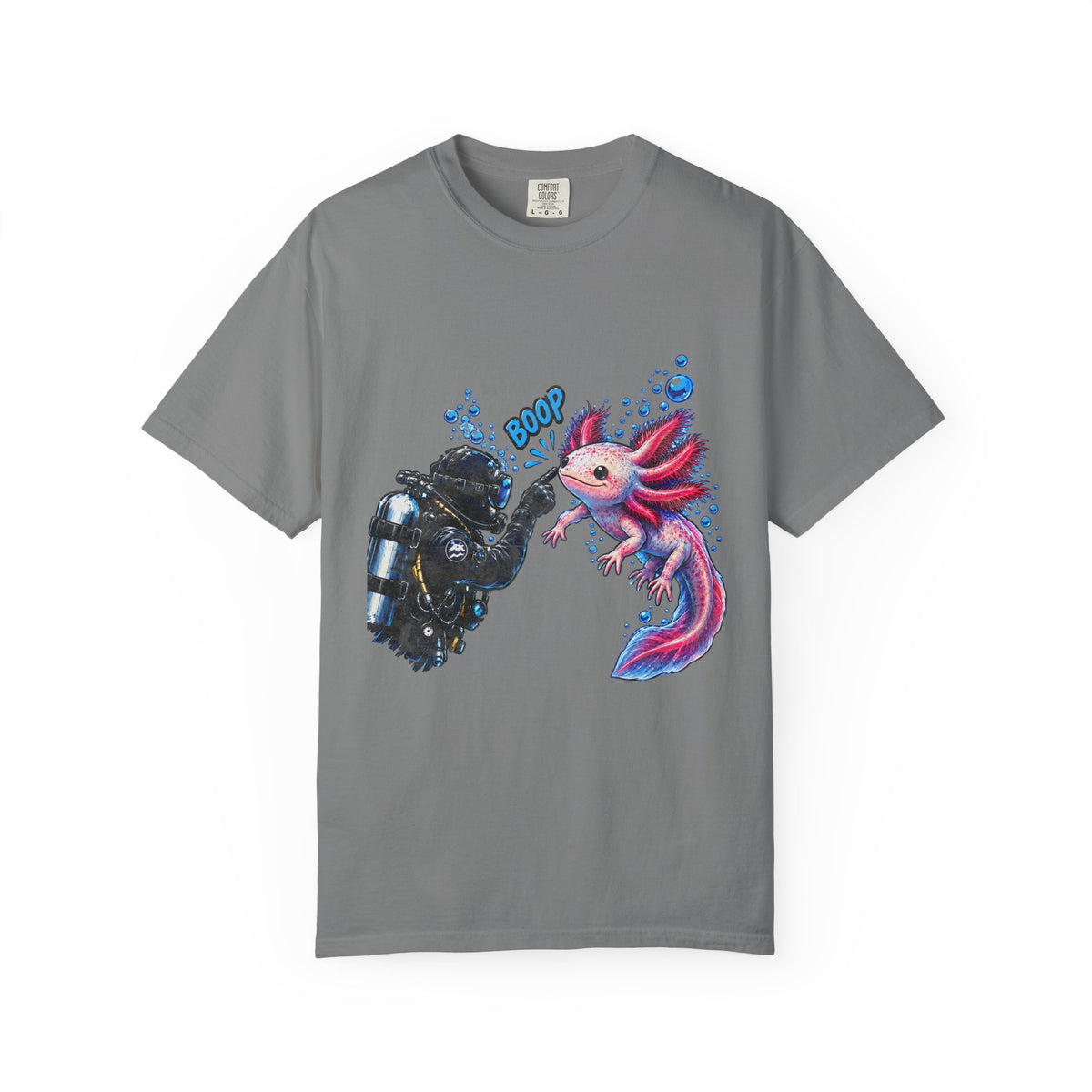 Axolotl Scuba Diver Shirt, Funny Boop The Snoot Tee, Cute Amphibian Lover Gift, Ocean Animal Apparel | Comfort Colors® T-Shirt
