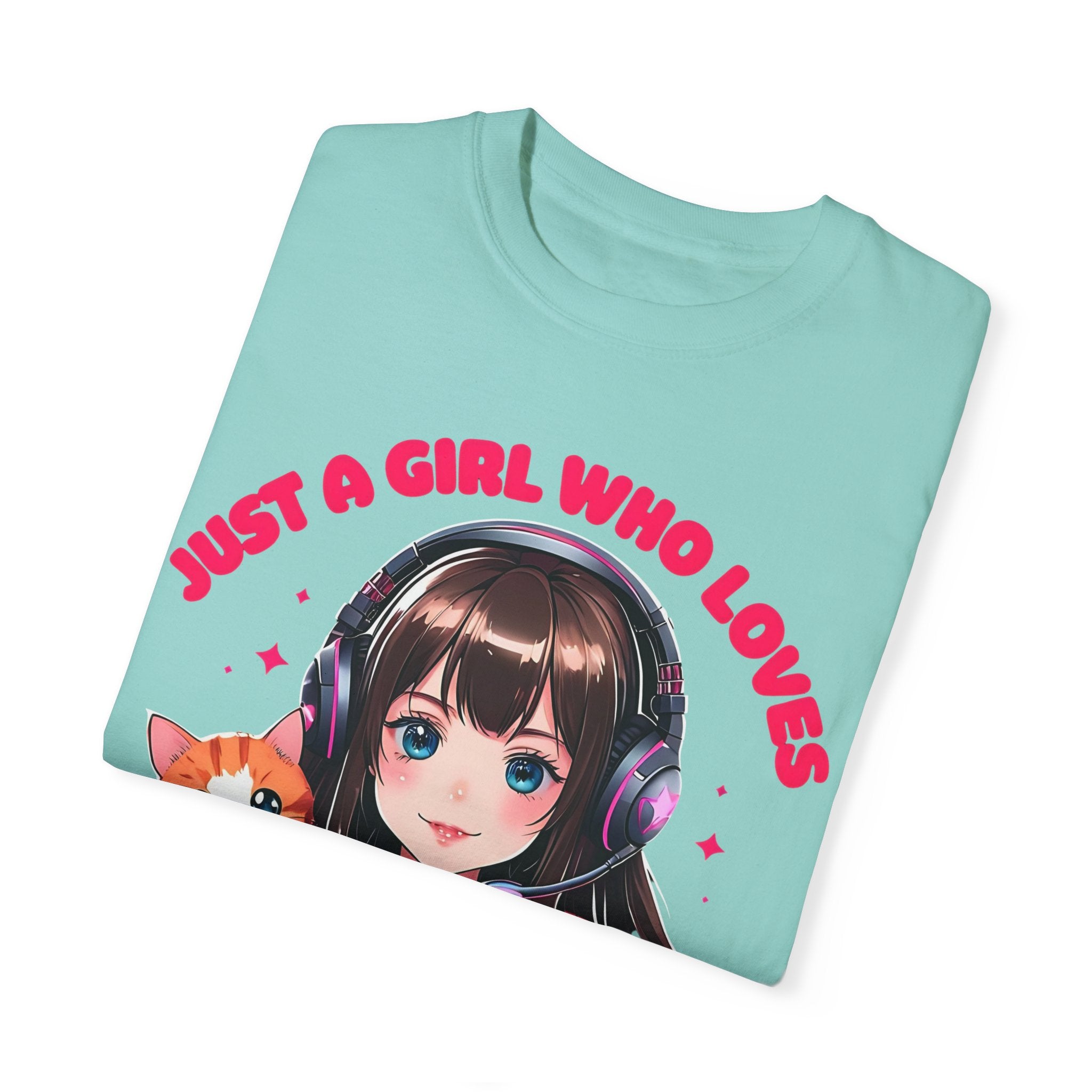 Just A Girl Who Loves Cats and Gaming T-shirt