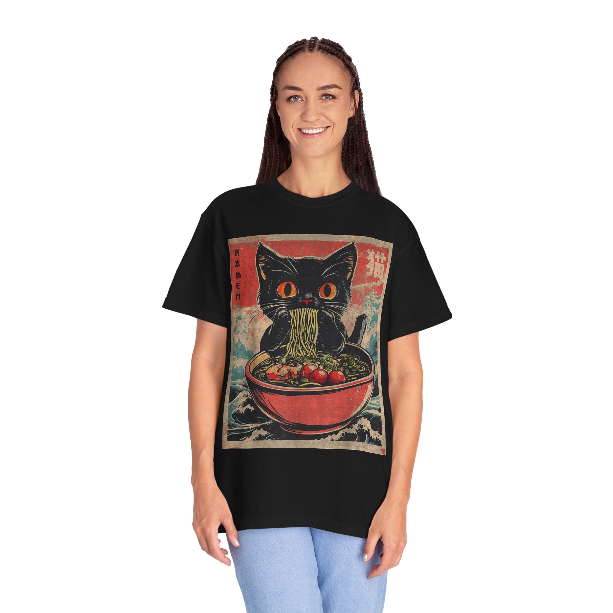 Anime Cat Eating Ramen – Japanese Kawaii Neko Food  T-shirt