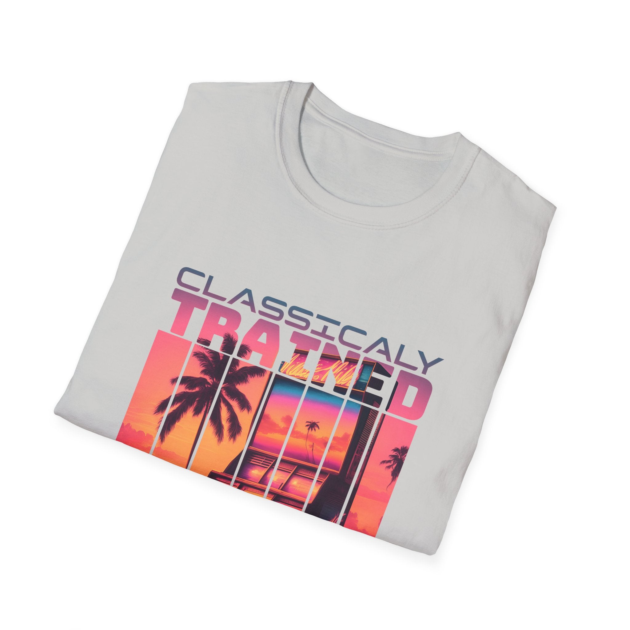 Synthwave Retro Classically Trained on 8-Bit Quests Arcade T-Shirt