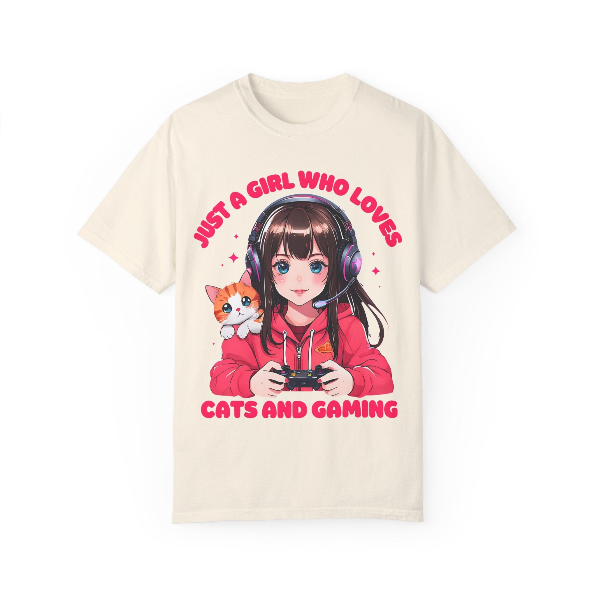 Just A Girl Who Loves Cats and Gaming T-shirt