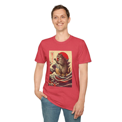 Japan Wave Landscape Catzilla Kaiju T-Shirt