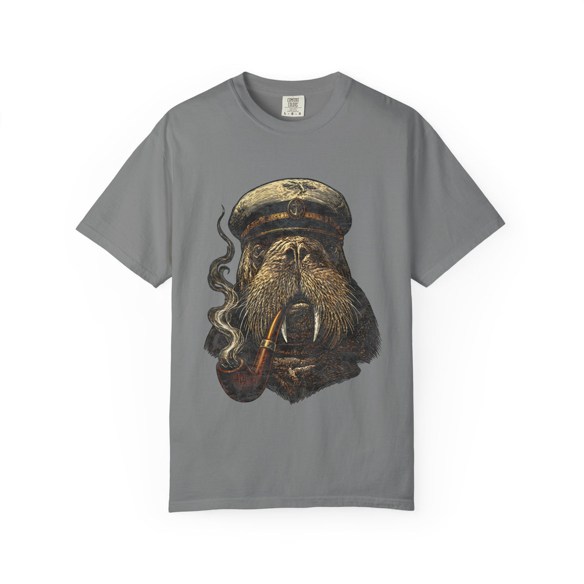 Captain Walrus Shirt, Vintage Sailor Tee, Retro Nautical Boat Captain, Smoking Pipe Animal Boat Shirt, Sea Captain Gift Comfort Colors® Tee