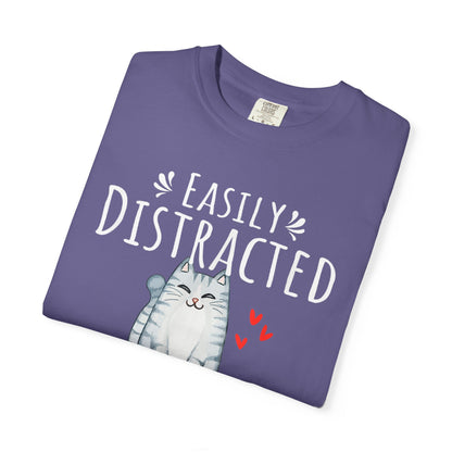 Easily Distracted by Books and Cats T-shirt