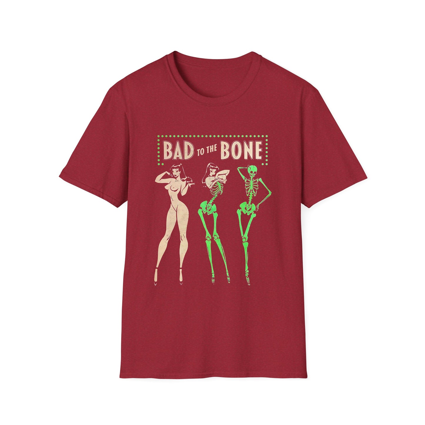 Bad to the Bone Halloween Skeleton Woman Baddie T-Shirt