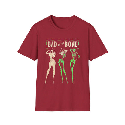 Bad to the Bone Halloween Skeleton Woman Baddie T-Shirt