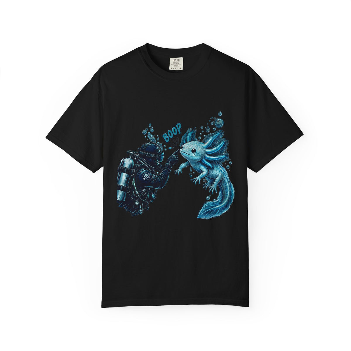 Axolotl Scuba Diving Shirt, Cute Amphibian Tee, Ocean Diver Gift, Scuba Diving Apparel, Water Animal Top | Comfort Colors® T-Shirt