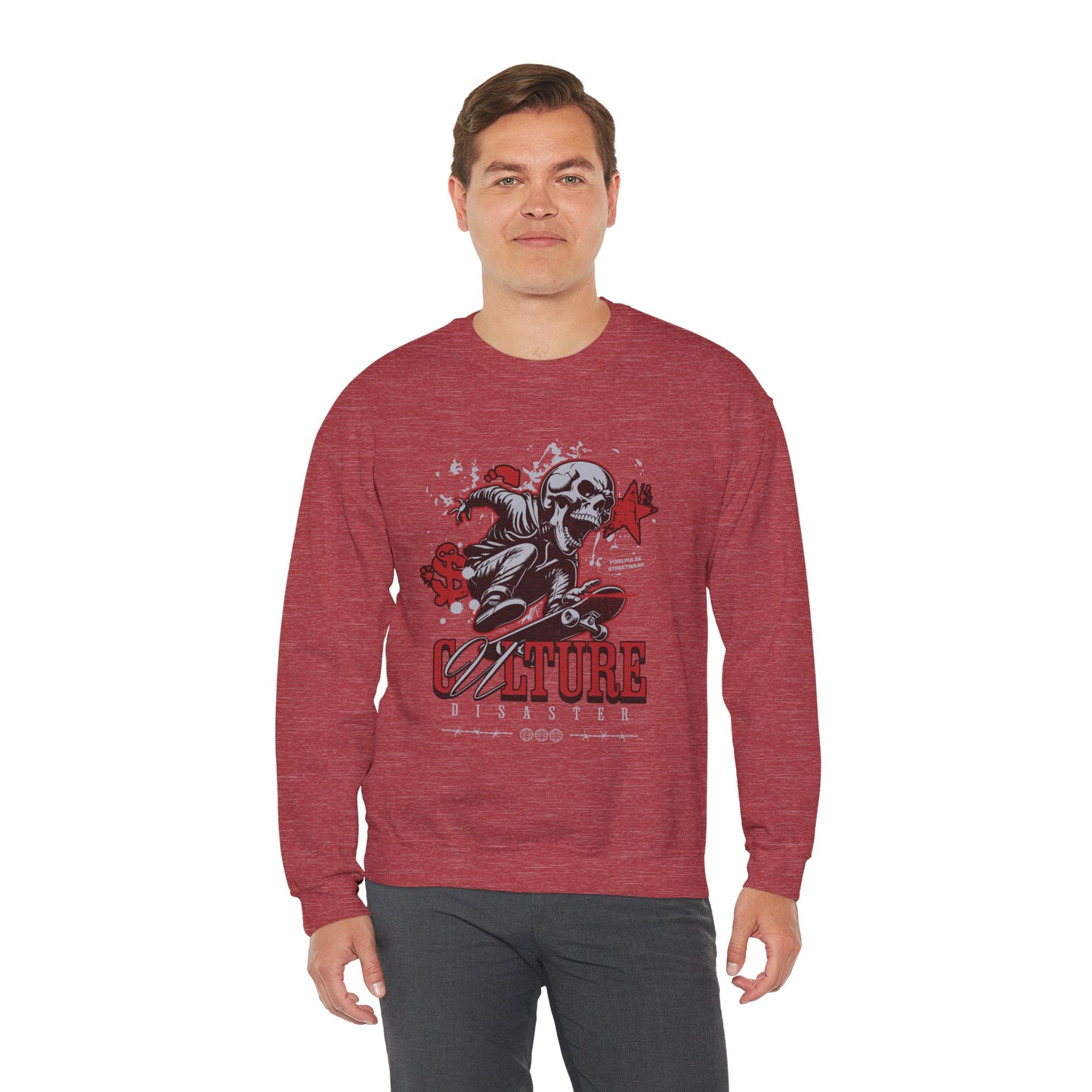 Funny Skull "Culture is a Disaster" Streetwear Sweatshirt