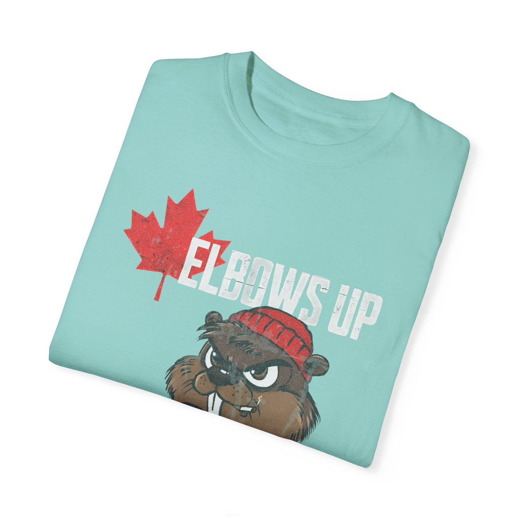 Elbows Up Canada Beaver Hockey Player T-shirt