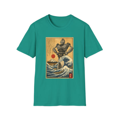 Giant Robot Over Mount Fuji Retro Anime T-shirt