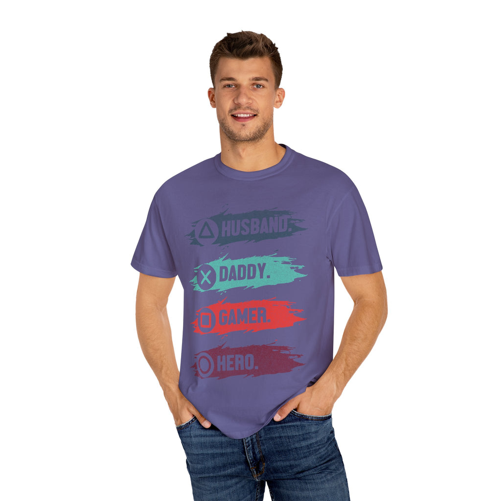 Husband Daddy Gamer Hero Funny Dad Gamer T-shirt