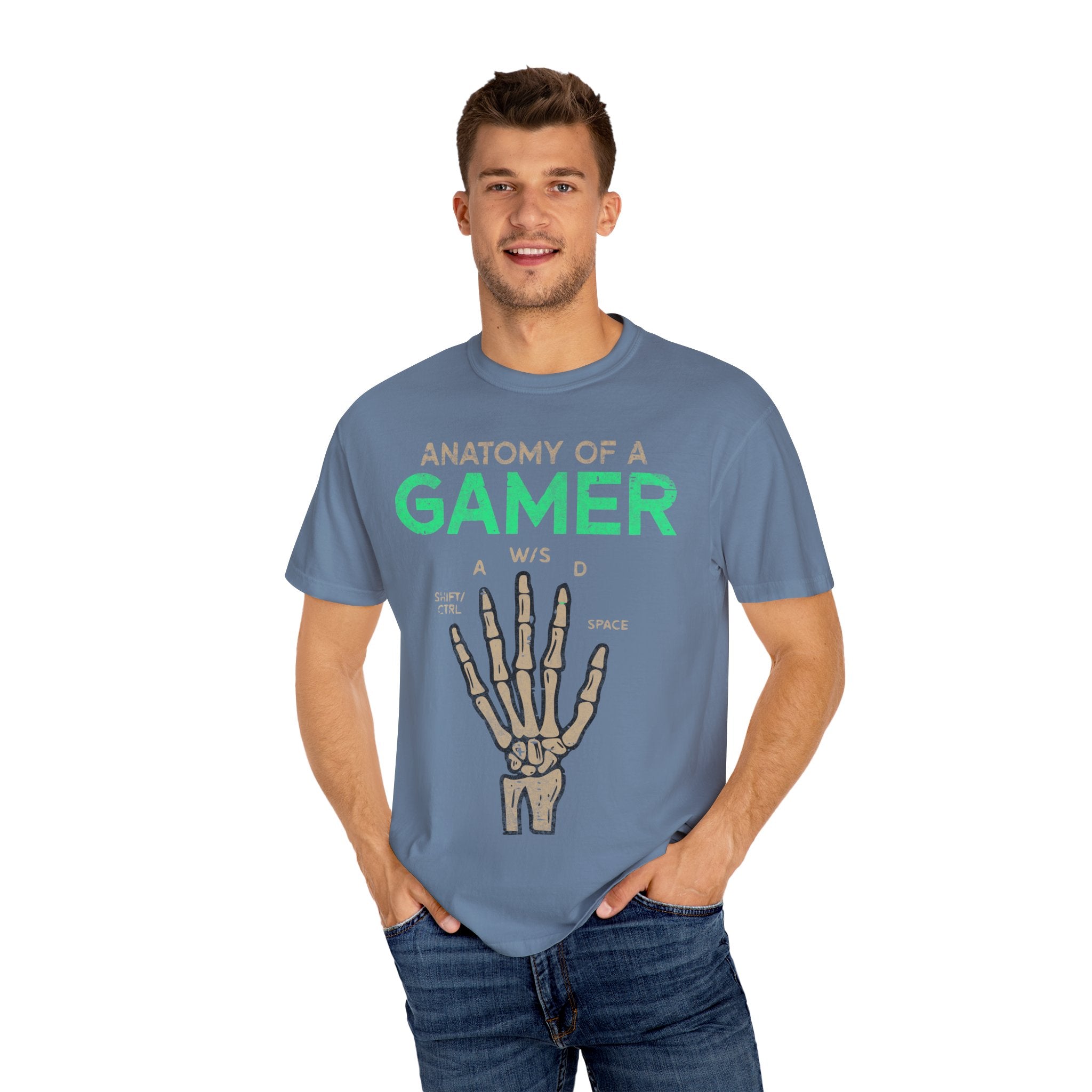 Anatomy of a Gamer – Skeleton Hand with Keyboard Gaming T-shirt