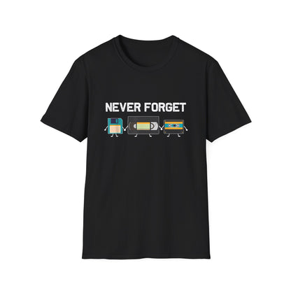 VHS Tape Cassette Floppy Disk – Never Forget Retro T-Shirt
