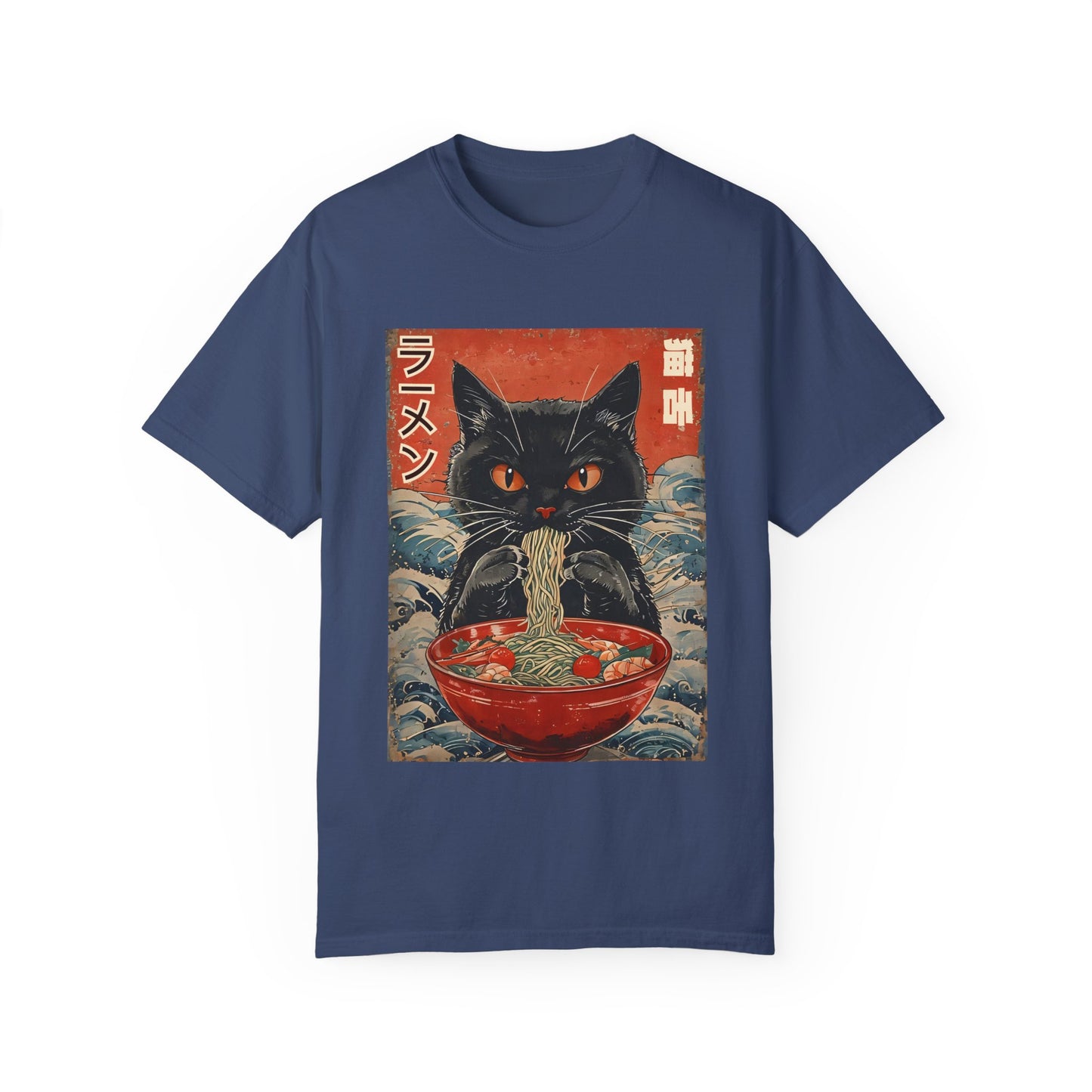 Japanese Cat Eating Ramen T-shirt