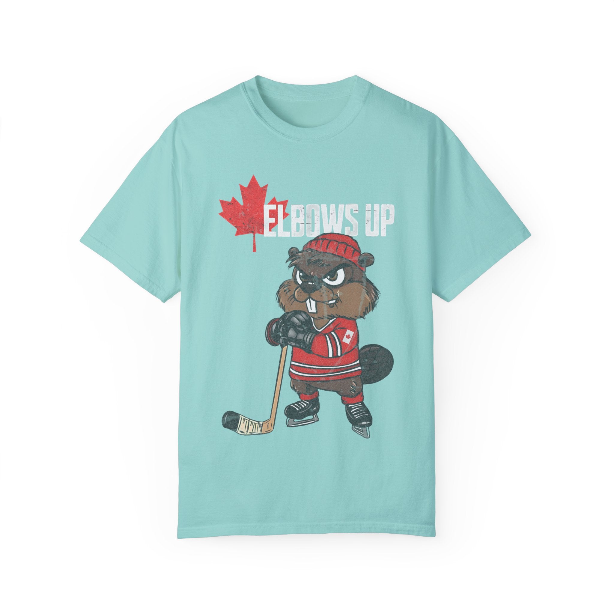 Elbows Up Canada Beaver Hockey Player T-shirt