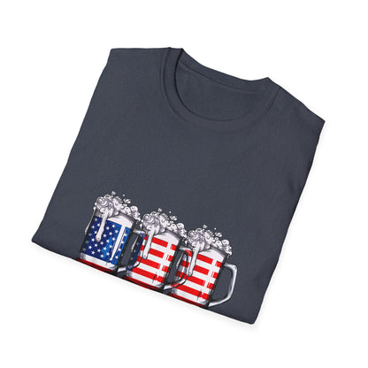 4th of July Beer Drinking USA Mug T-Shirt