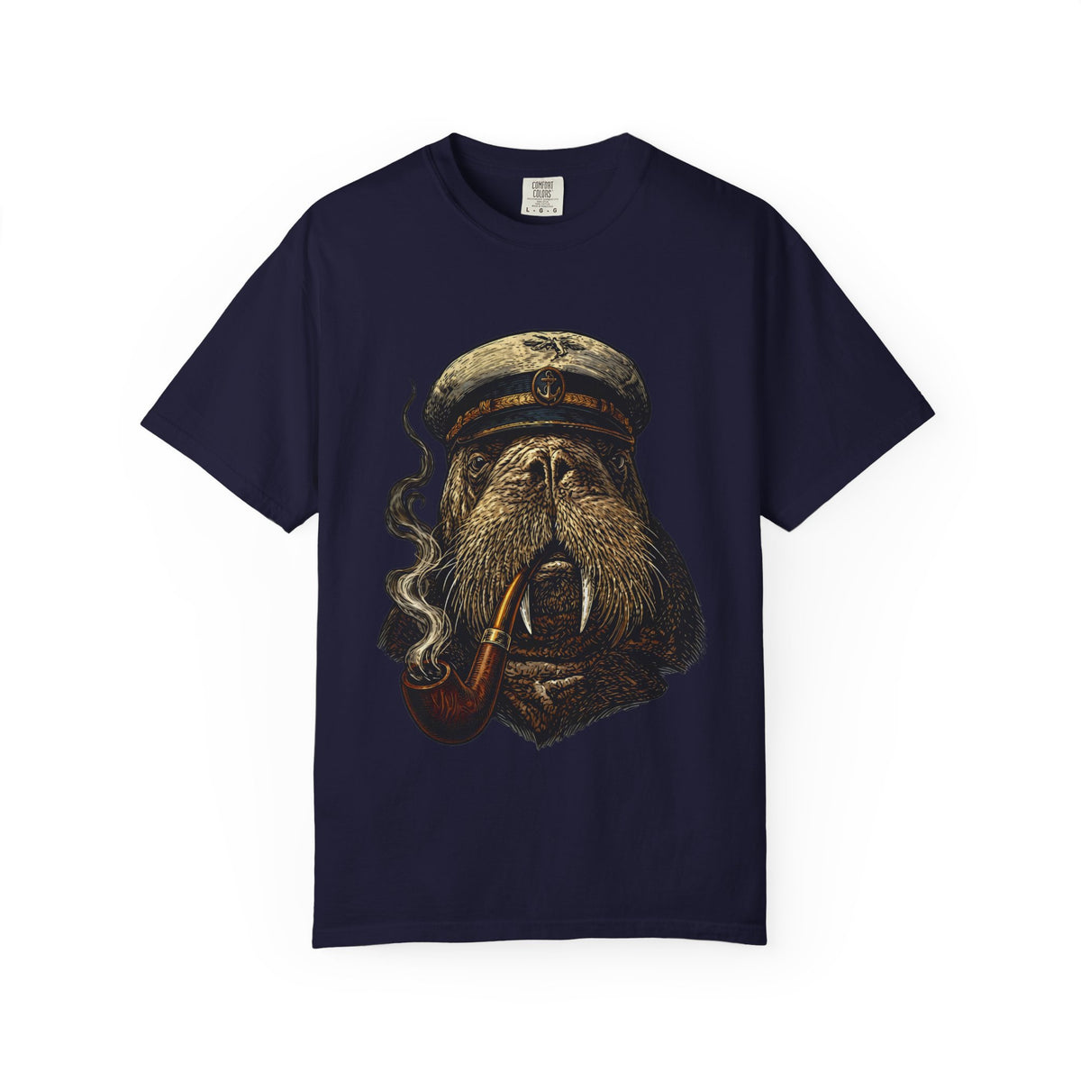 Captain Walrus Shirt, Vintage Sailor Tee, Retro Nautical Boat Captain, Smoking Pipe Animal Boat Shirt, Sea Captain Gift Comfort Colors® Tee