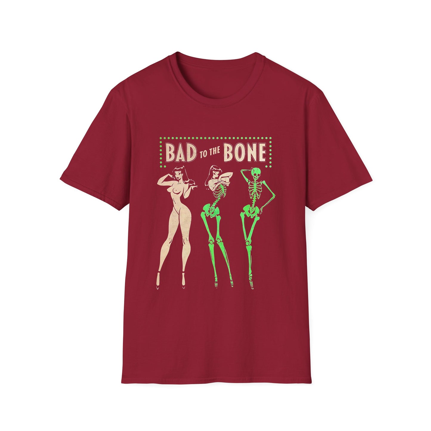 Bad to the Bone Halloween Skeleton Woman Baddie T-Shirt