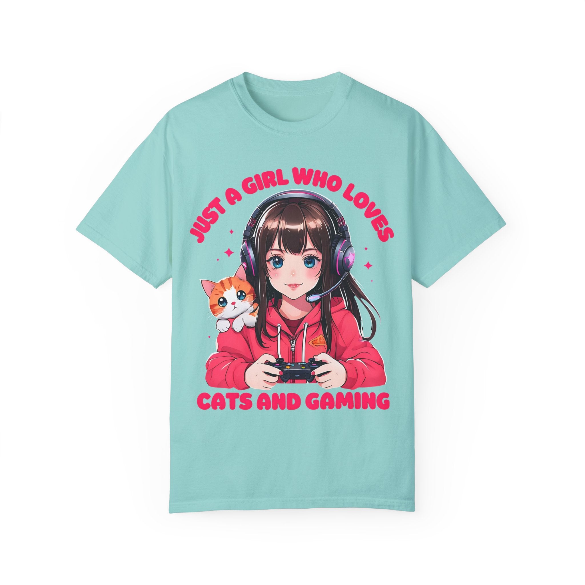 Just A Girl Who Loves Cats and Gaming T-shirt