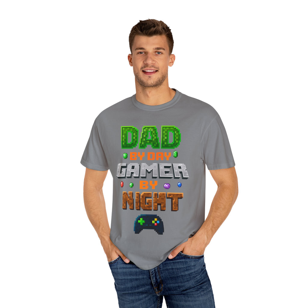 Dad By Day, Gamer By Night – Pixel Hero T-shirt