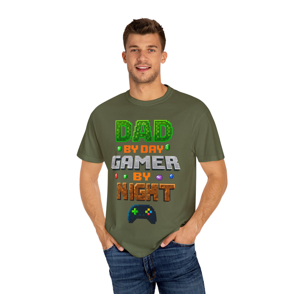 Dad By Day, Gamer By Night – Pixel Hero T-shirt