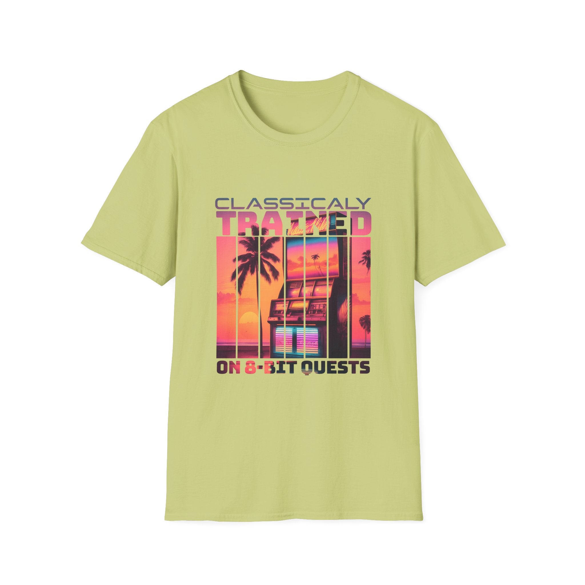Synthwave Retro Classically Trained on 8-Bit Quests Arcade T-Shirt