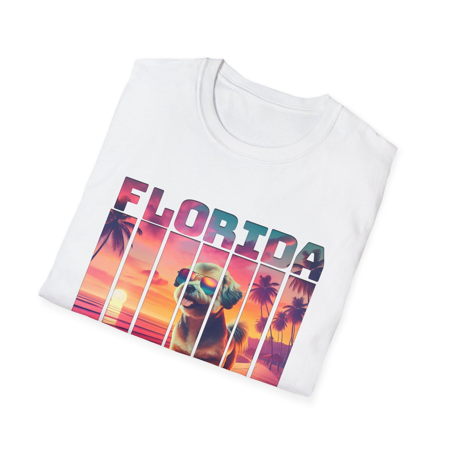 Florida Miami Beach Cool Summer Dog T-Shirt