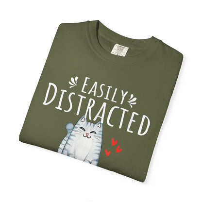 Easily Distracted by Books and Cats T-shirt