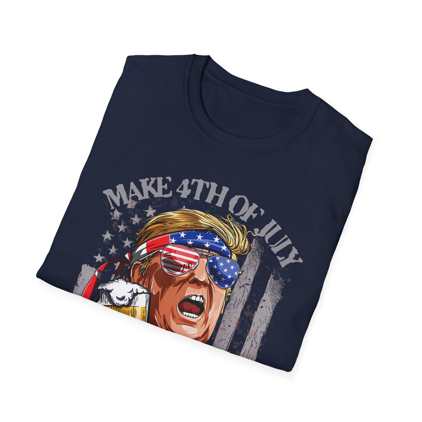 Make 4th of July Great Again Trump Beer Drinking T-Shirt
