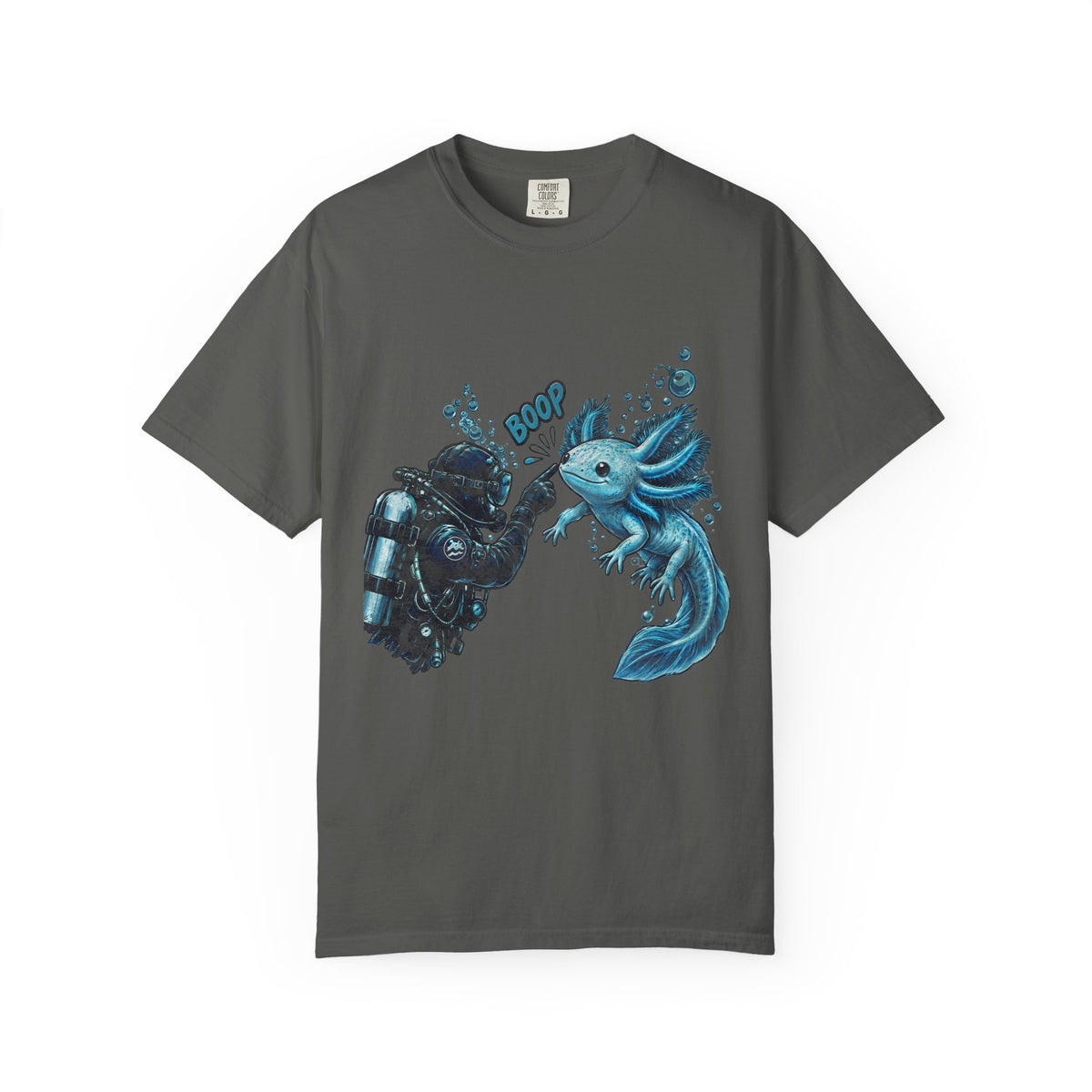 Axolotl Scuba Diving Shirt, Cute Amphibian Tee, Ocean Diver Gift, Scuba Diving Apparel, Water Animal Top | Comfort Colors® T-Shirt