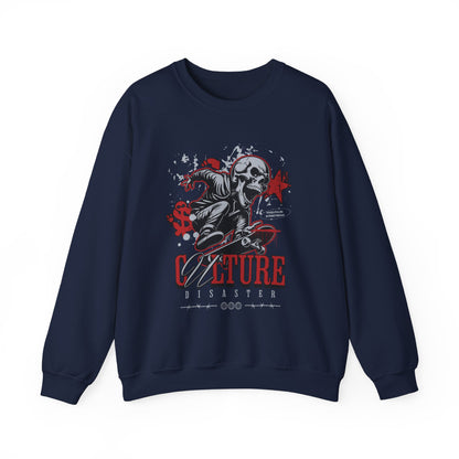 Funny Skull "Culture is a Disaster" Streetwear Sweatshirt