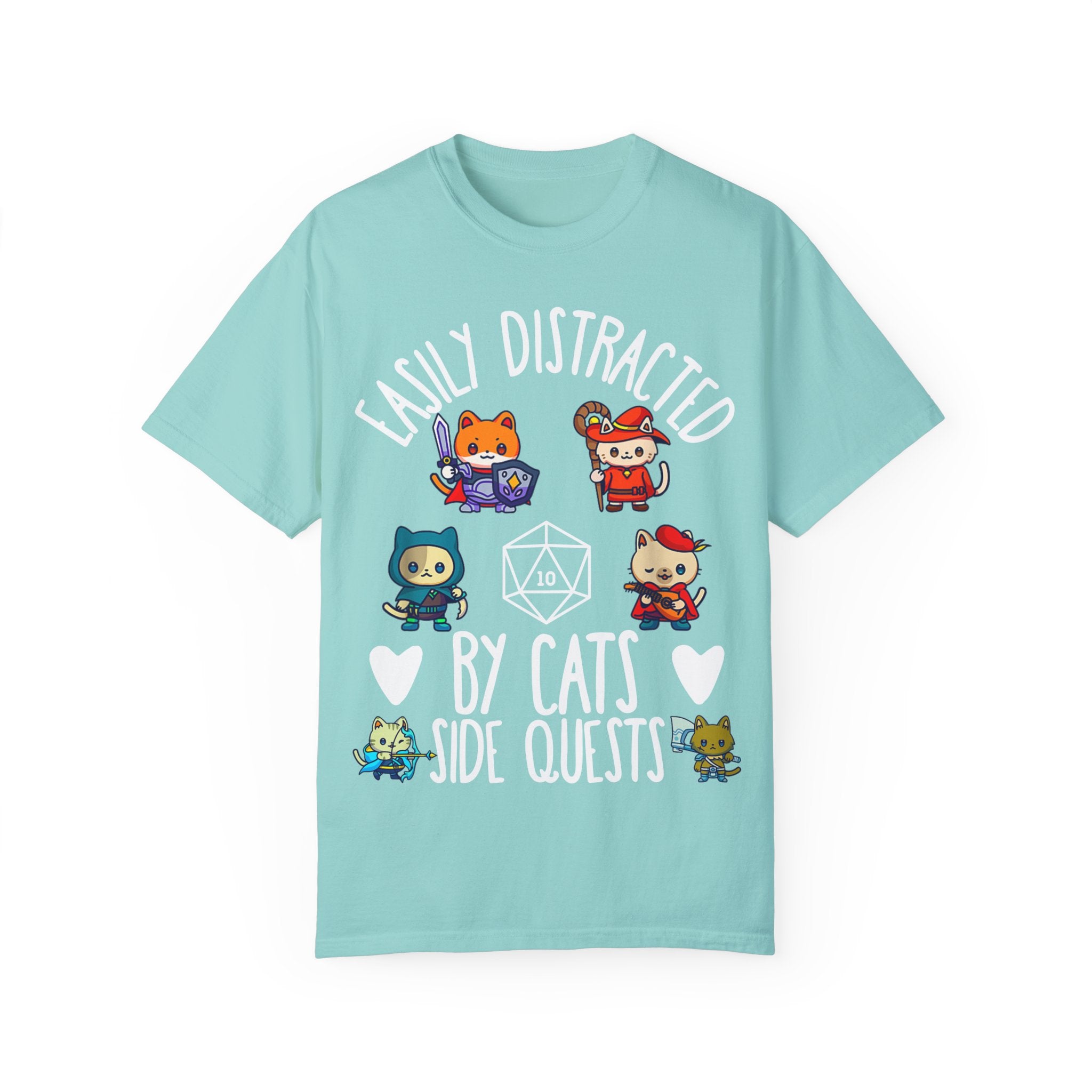 Easily Distracted by Cats and Side Quests T-shirt