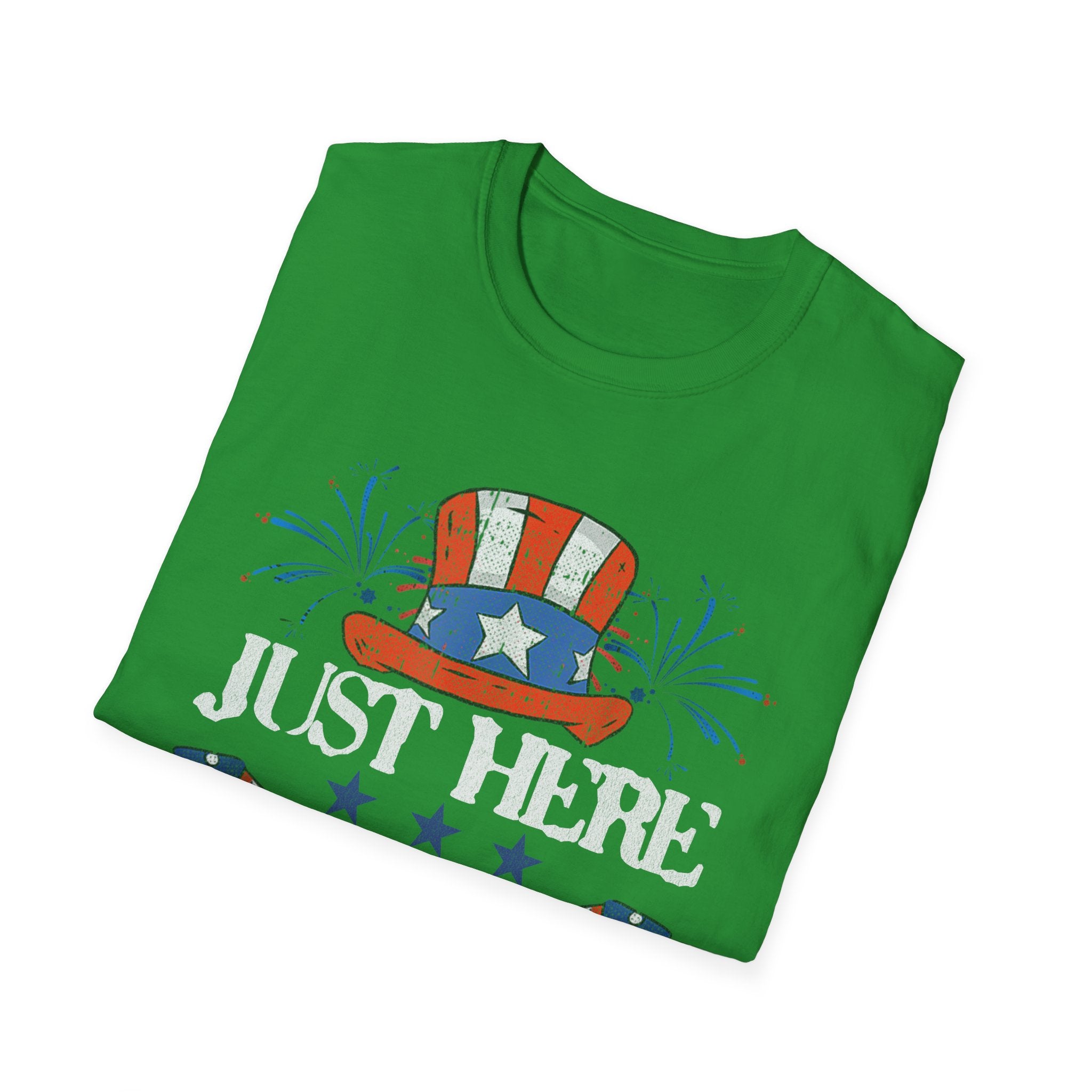 Just Here to Bang 4th of July Adult T-Shirt