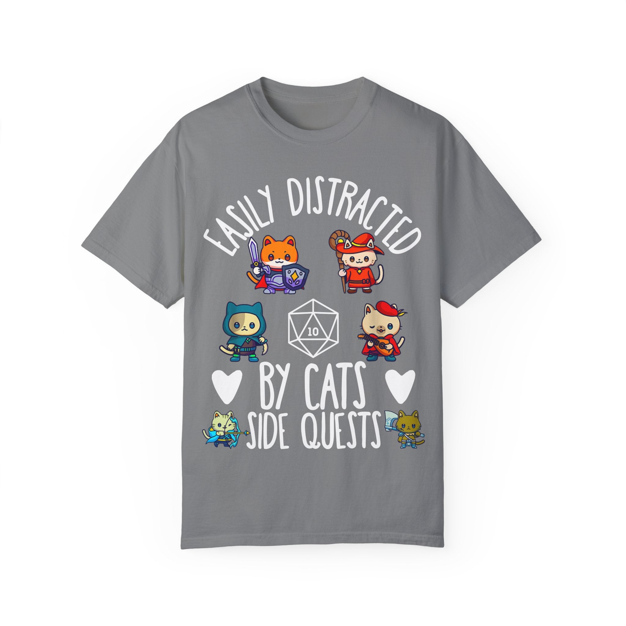 Easily Distracted by Cats and Side Quests T-shirt