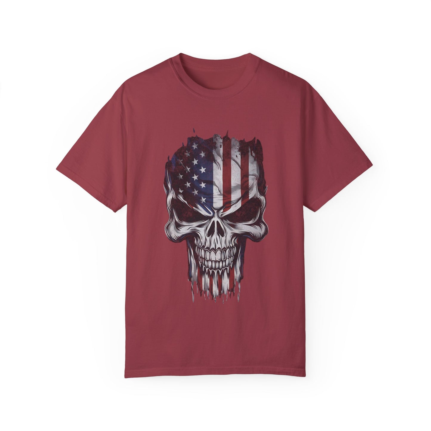 America Skull Face US Flag T-shirt