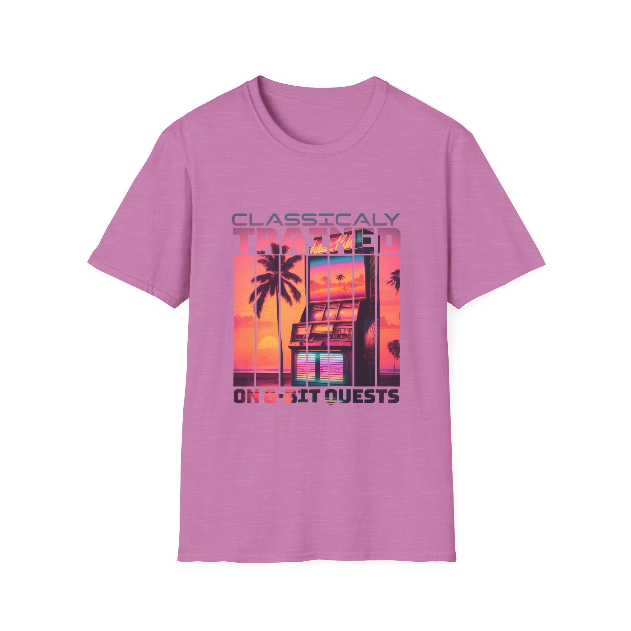 Synthwave Retro Classically Trained on 8-Bit Quests Arcade T-Shirt