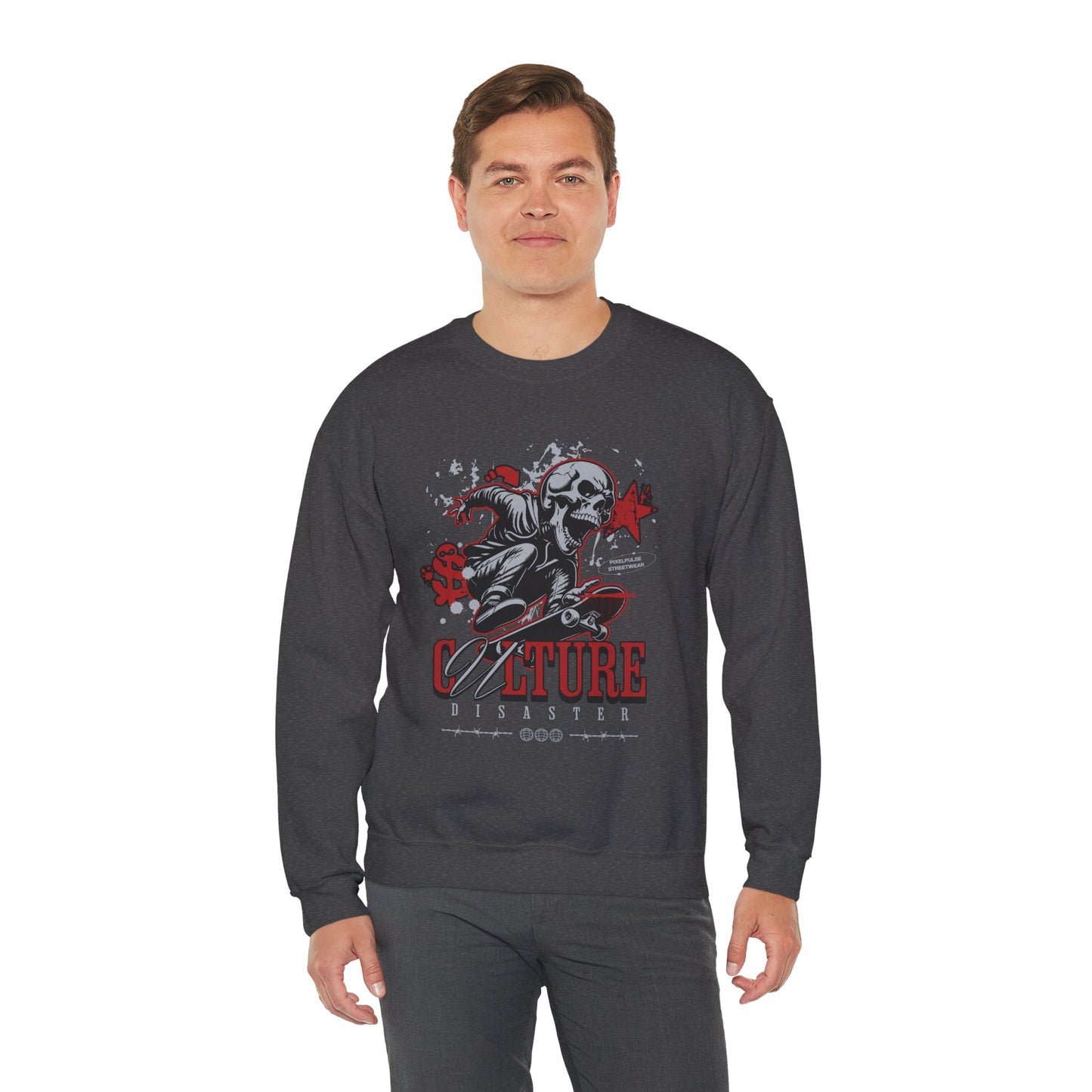 Funny Skull "Culture is a Disaster" Streetwear Sweatshirt