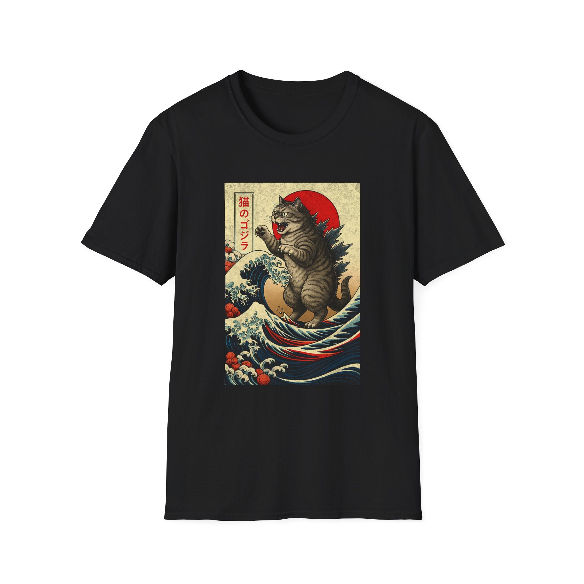 Japan Wave Landscape Catzilla Kaiju T-Shirt