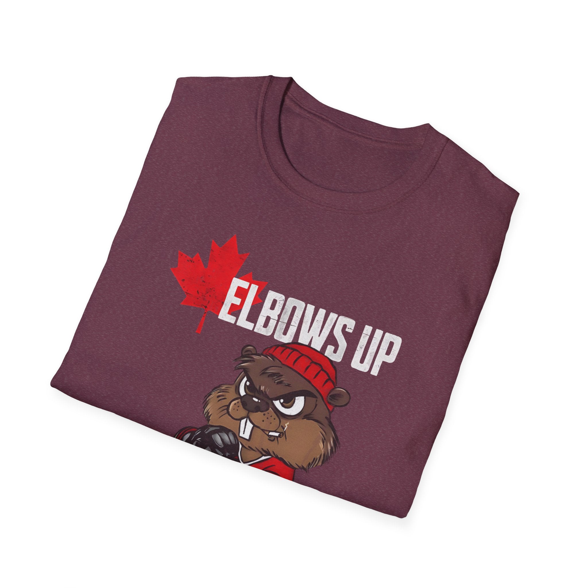 Beaver Hockey Elbows Up Canada Graphic Shirt