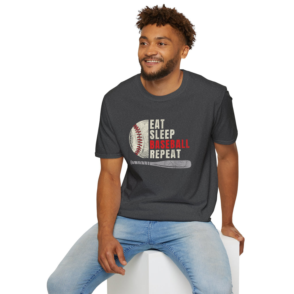 Eat Sleep Baseball Repeat – Funny Baseball T-Shirt