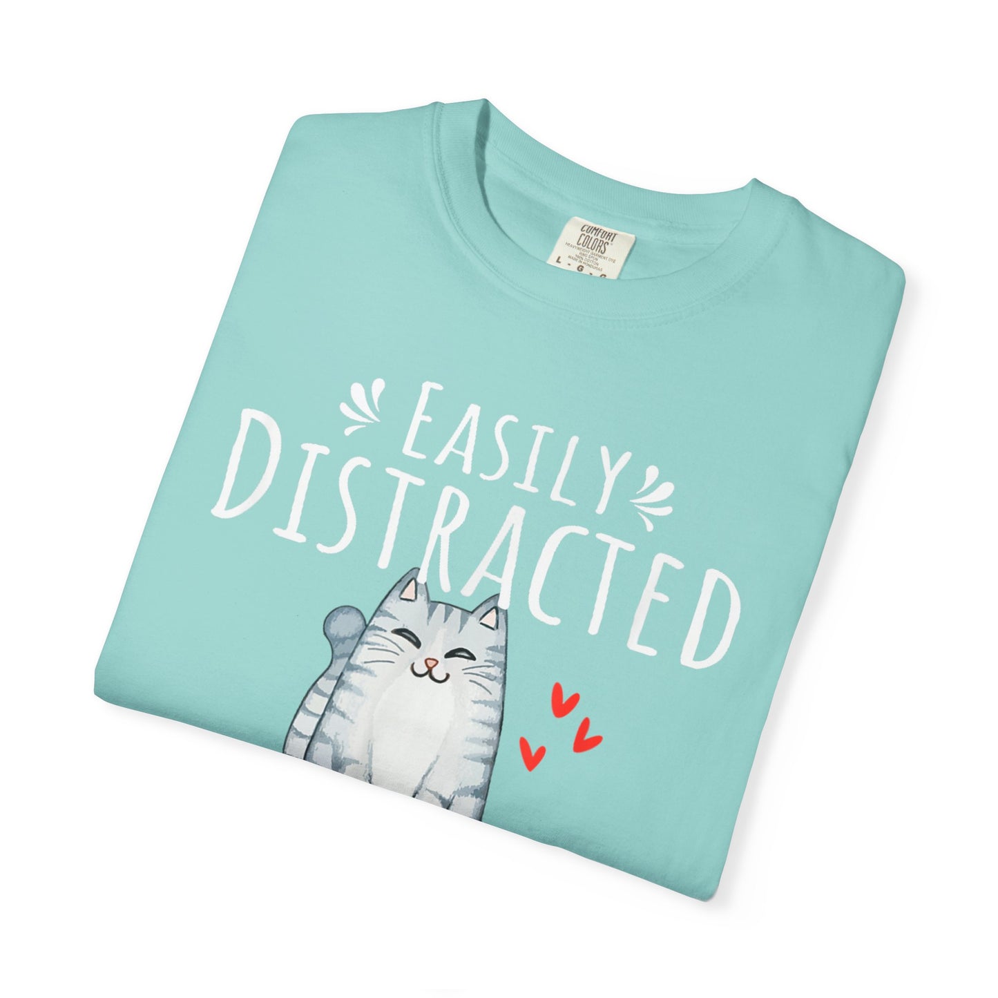 Easily Distracted by Books and Cats T-shirt