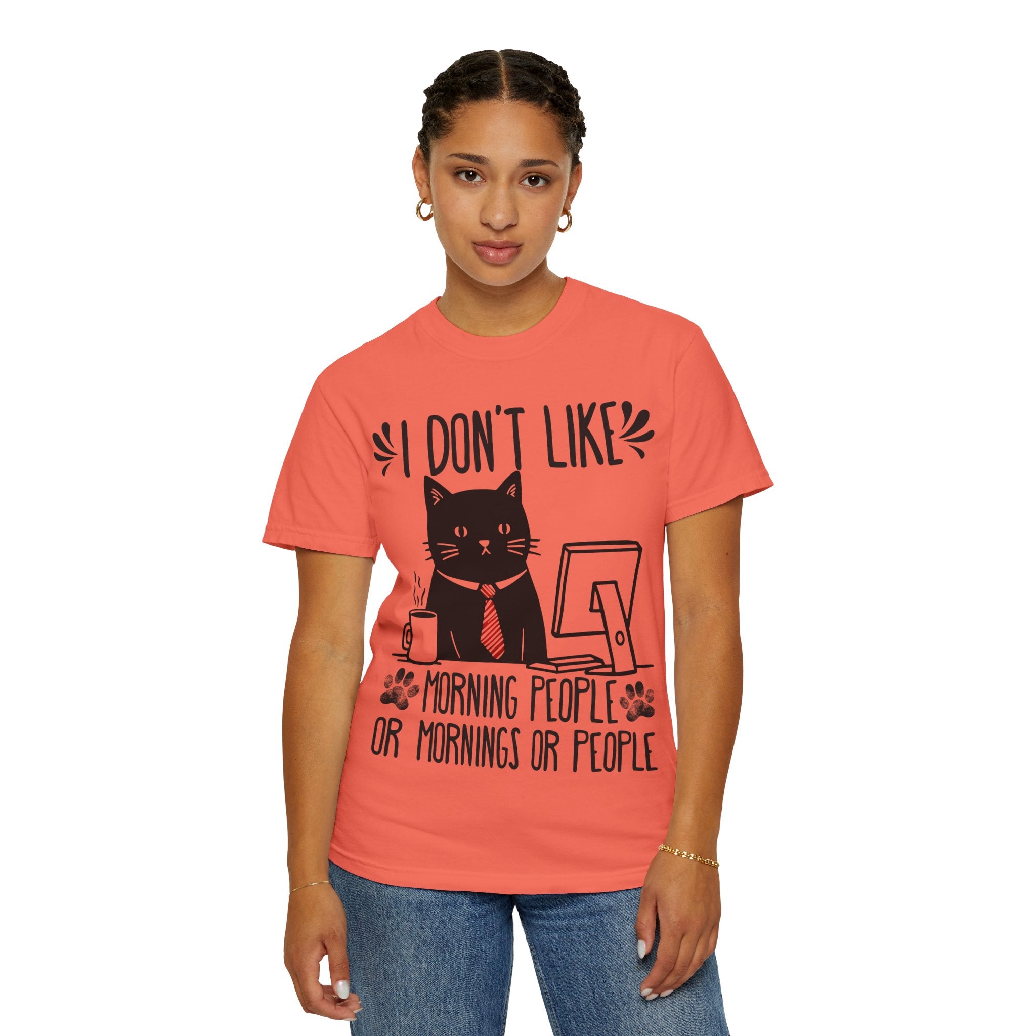 I Don’t Like Morning People... Or Mornings... Or People Funny Cat T-shirt