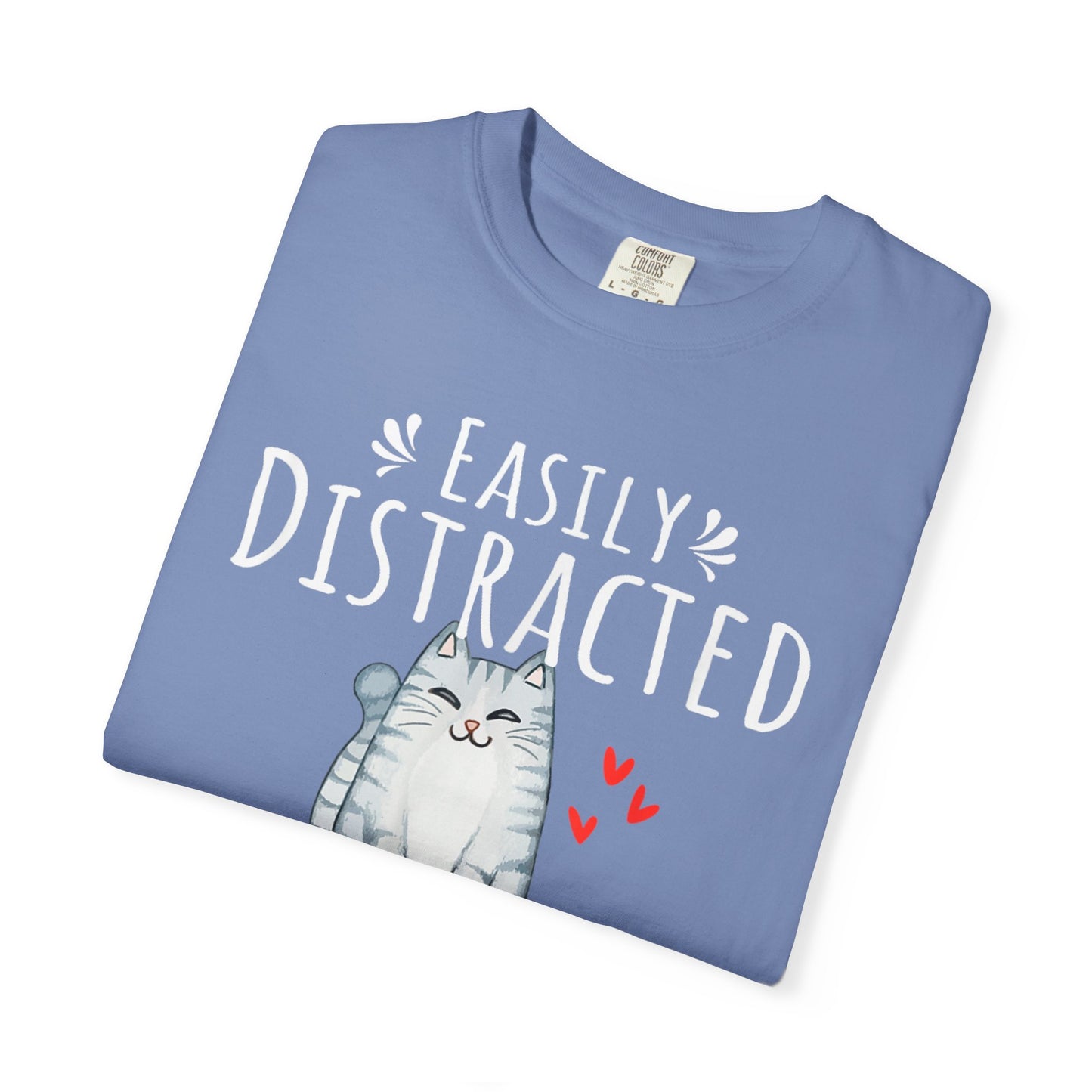 Easily Distracted by Books and Cats T-shirt