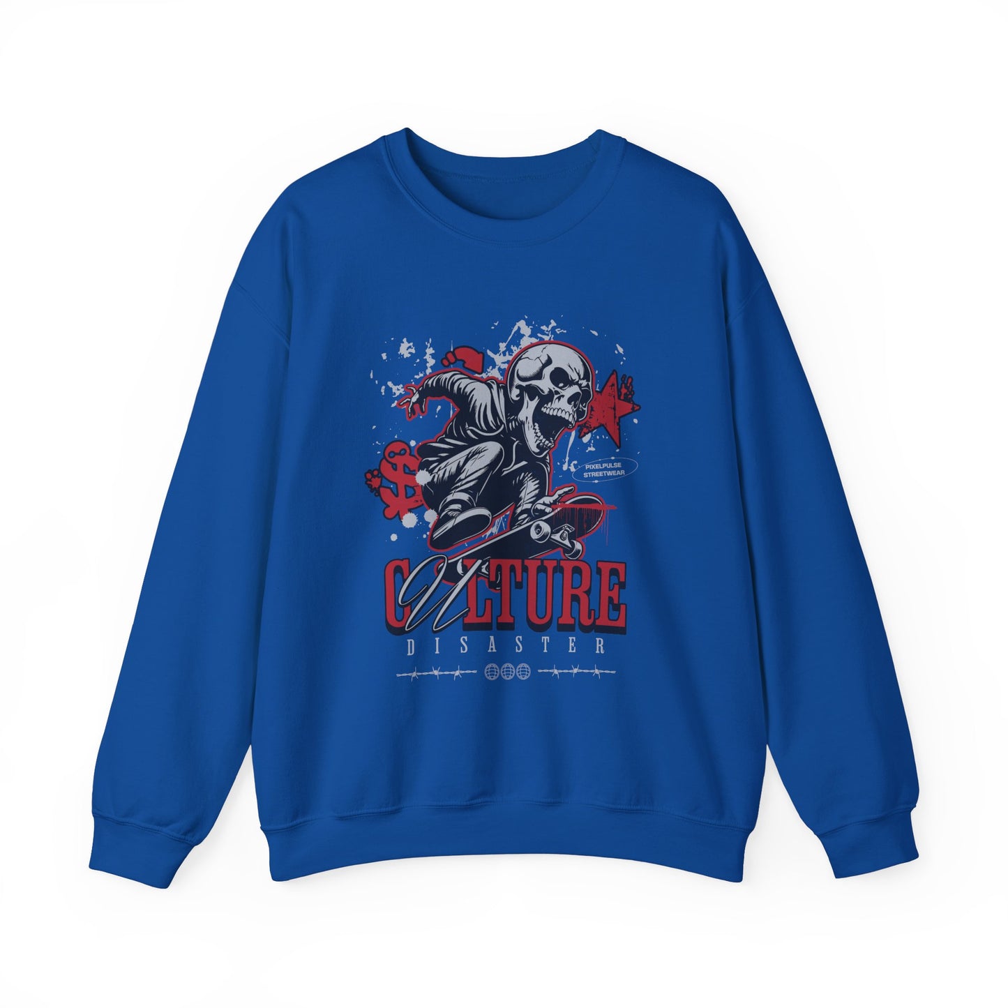 Funny Skull "Culture is a Disaster" Streetwear Sweatshirt