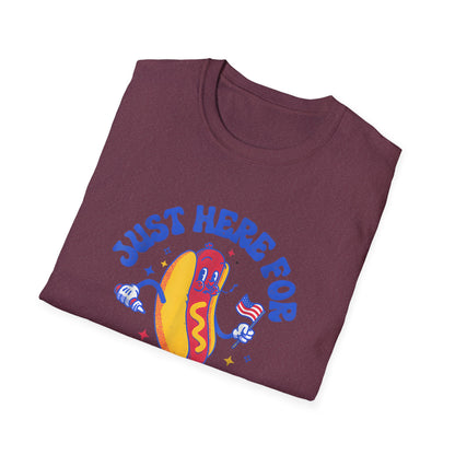 Hotdog 4th of July Just Here for the Weiners T-Shirt