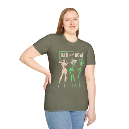 Bad to the Bone Halloween Skeleton Woman Baddie T-Shirt