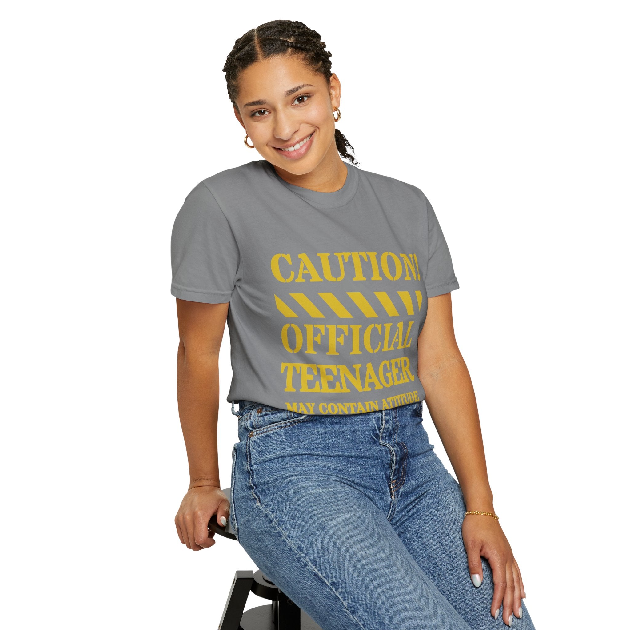 Caution! Official Teenager T-Shirt — 'May Contain Attitude' Youth Graphic Tee