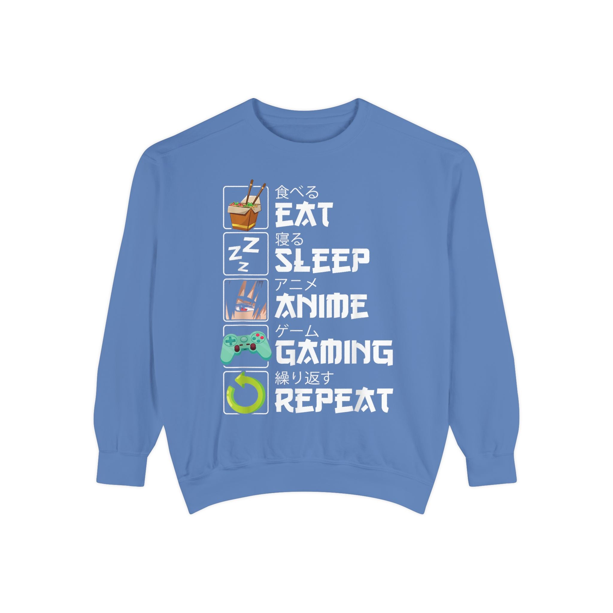 Anime Eat Sleep Anime Gaming Repeat – Funny Anime Gamer Sweatshirt