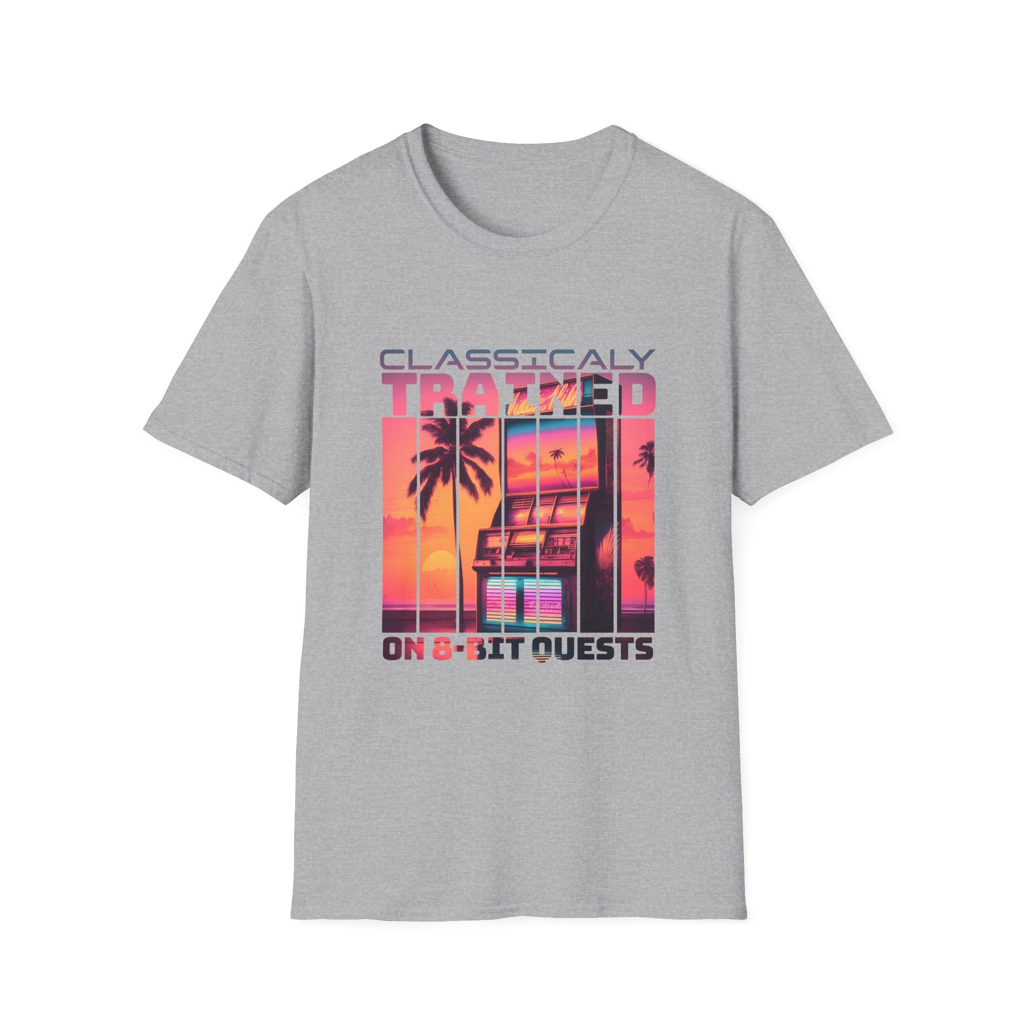Synthwave Retro Classically Trained on 8-Bit Quests Arcade T-Shirt