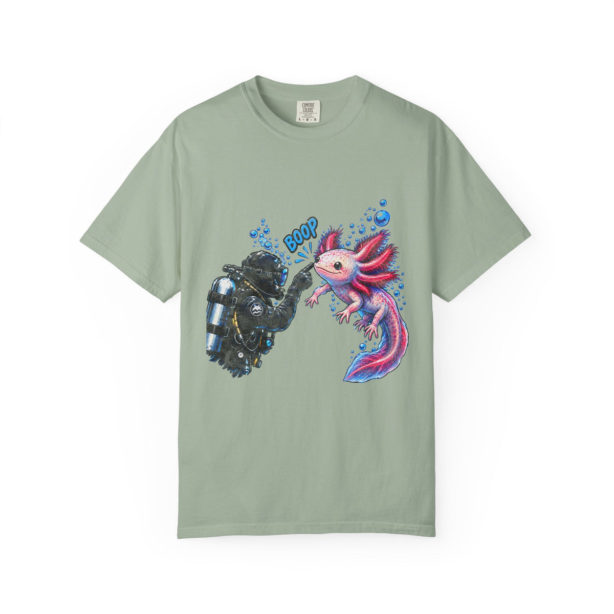 Axolotl Scuba Diver Shirt, Funny Boop The Snoot Tee, Cute Amphibian Lover Gift, Ocean Animal Apparel | Comfort Colors® T-Shirt